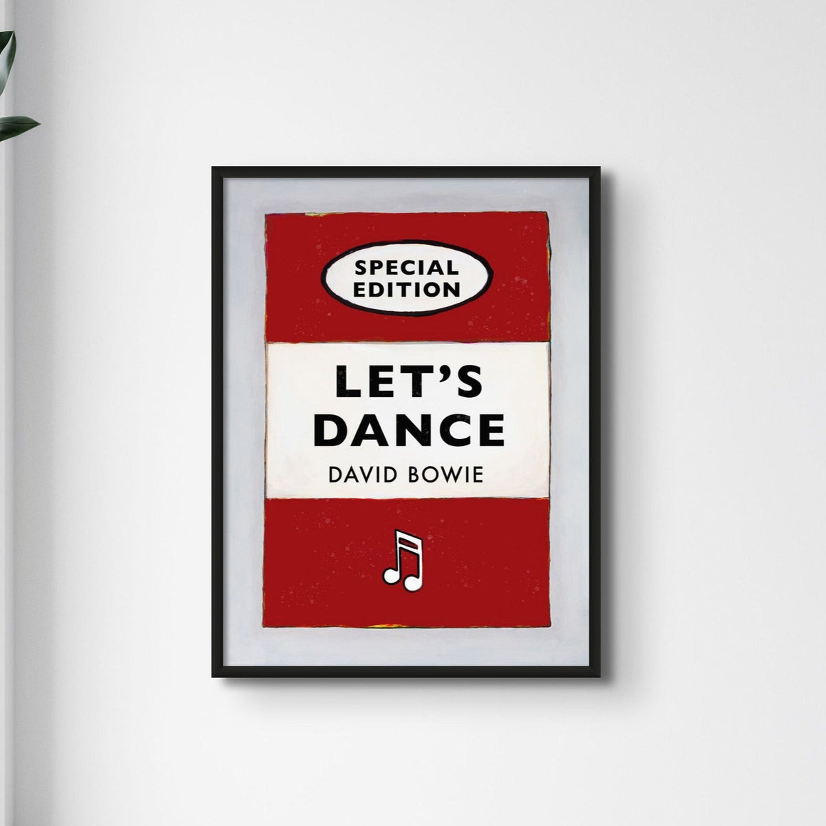 Let's Dance Quote on  Vintage Style Book Cover Print  in Red - Framed