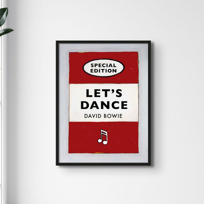 Let's Dance Quote on  Vintage Style Book Cover Print in Red - Unframed