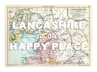 Personalised Quote on Map Print | Personalised Vintage Map Picture - Unframed