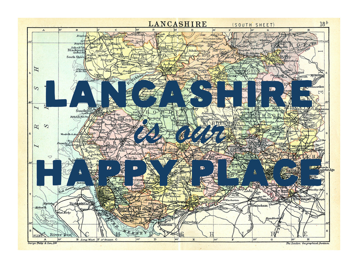 Personalised Quote on Map Print | Personalised Vintage Map Picture - Framed