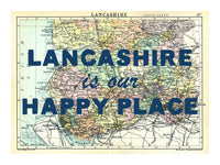 Personalised Quote on Map Print | Personalised Vintage Map Picture - Framed