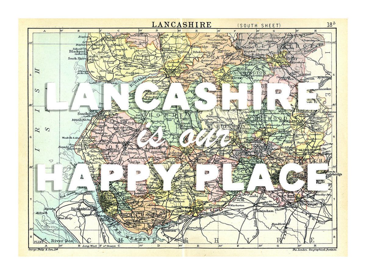 Personalised Quote on Map Print | Personalised Vintage Map Picture - Framed