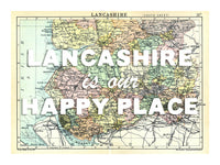 Personalised Quote on Map Print | Personalised Vintage Map Picture - Framed