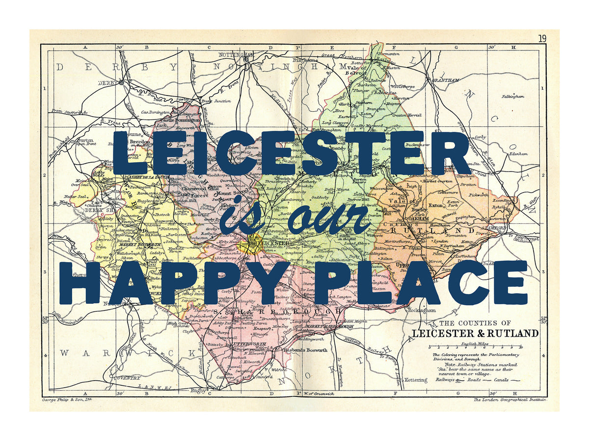 Personalised Quote on Map Print | Personalised Vintage Map Picture - Unframed