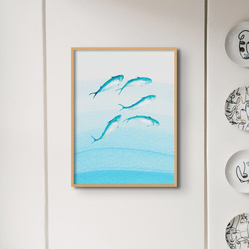 Mackerel Shoal 2 | Fish Wall Art Print - Unframed