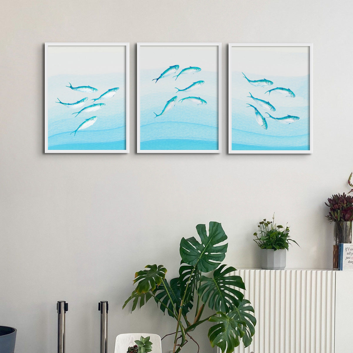 Mackerel Shoal 1 | Fish Wall Art Print - Unframed