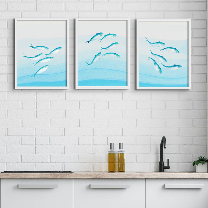 Mackerel Shoal 1 | Fish Wall Art Print - Unframed