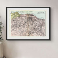 Edinburgh Map Print | Vintage Edinburgh Map Print - Framed