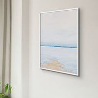 Modern Abstract Coastal Painting No 1 | Minimal Blue Beach Painting - Unframed Wall Art