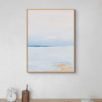 Modern Abstract Coastal Painting No 3 | Minimal Beach Painting - Framed Wall Art