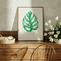 Monstera Leaf Artwork No 3 | Green Botanical  Wall Art - Unframed