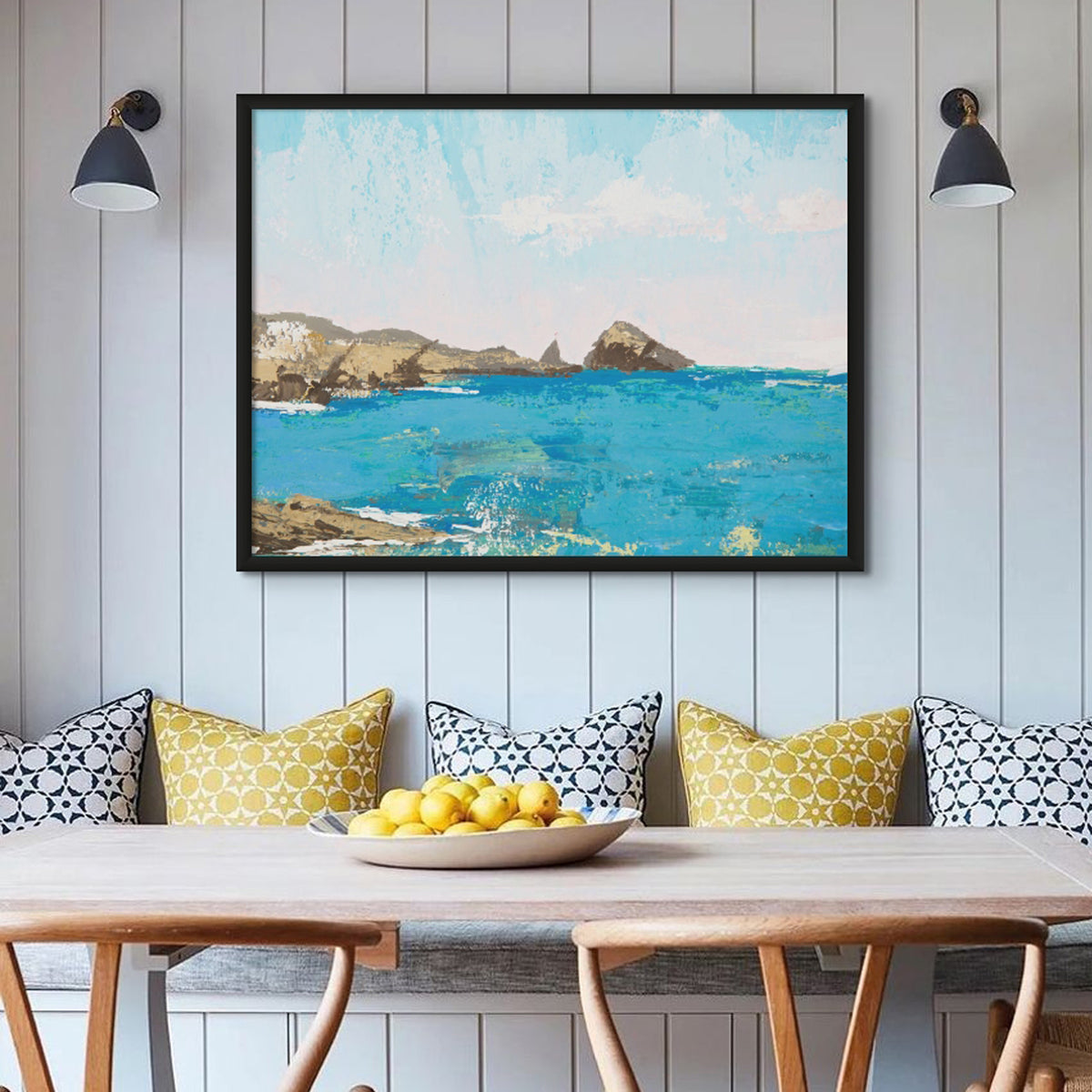 Mother Ivey's Bay Painting | Seascape Beach Painting Wall Art - Framed Canvas