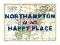 Personalised Quote on Map Print | Personalised Vintage Map Picture - Unframed