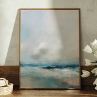 Ocean's Embrace | Coastal Visions Sea Painting Print - Framed Print - large sea artwork