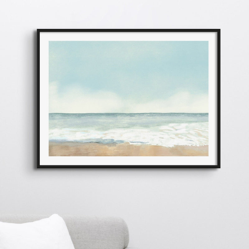 Pastel Beach Painting - Framed Wall Art