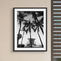 Set of Black and White Beach Photographs - Framed Beach House Art