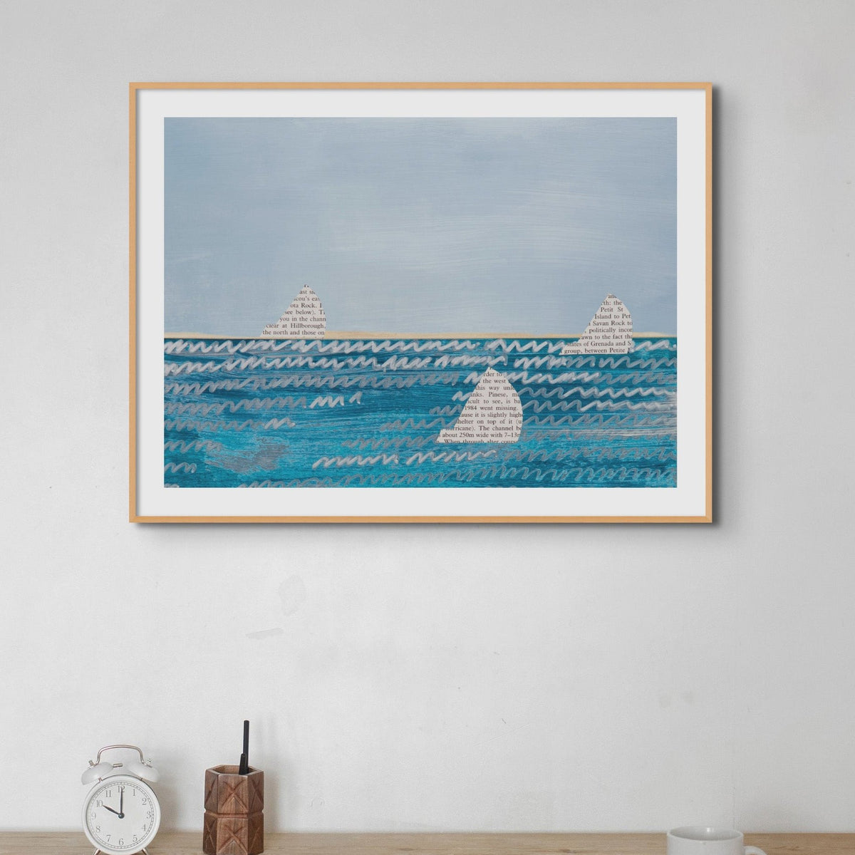 Paper Sails Painting No 1 | Mixed Media Seascape Painting - Unframed Wall Art