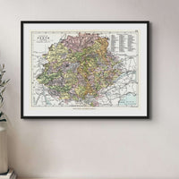 Perthshire Map Print | Vintage Map - Framed