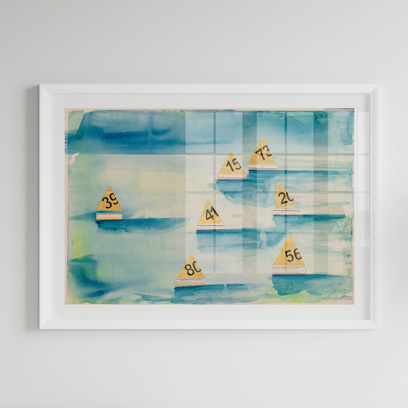 The Regatta Watercolour Print | Modern Coastal Art - Framed