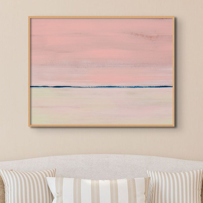 Rose-gold Coast Painting | Abstract Beach Painting - Unframed Wall Art