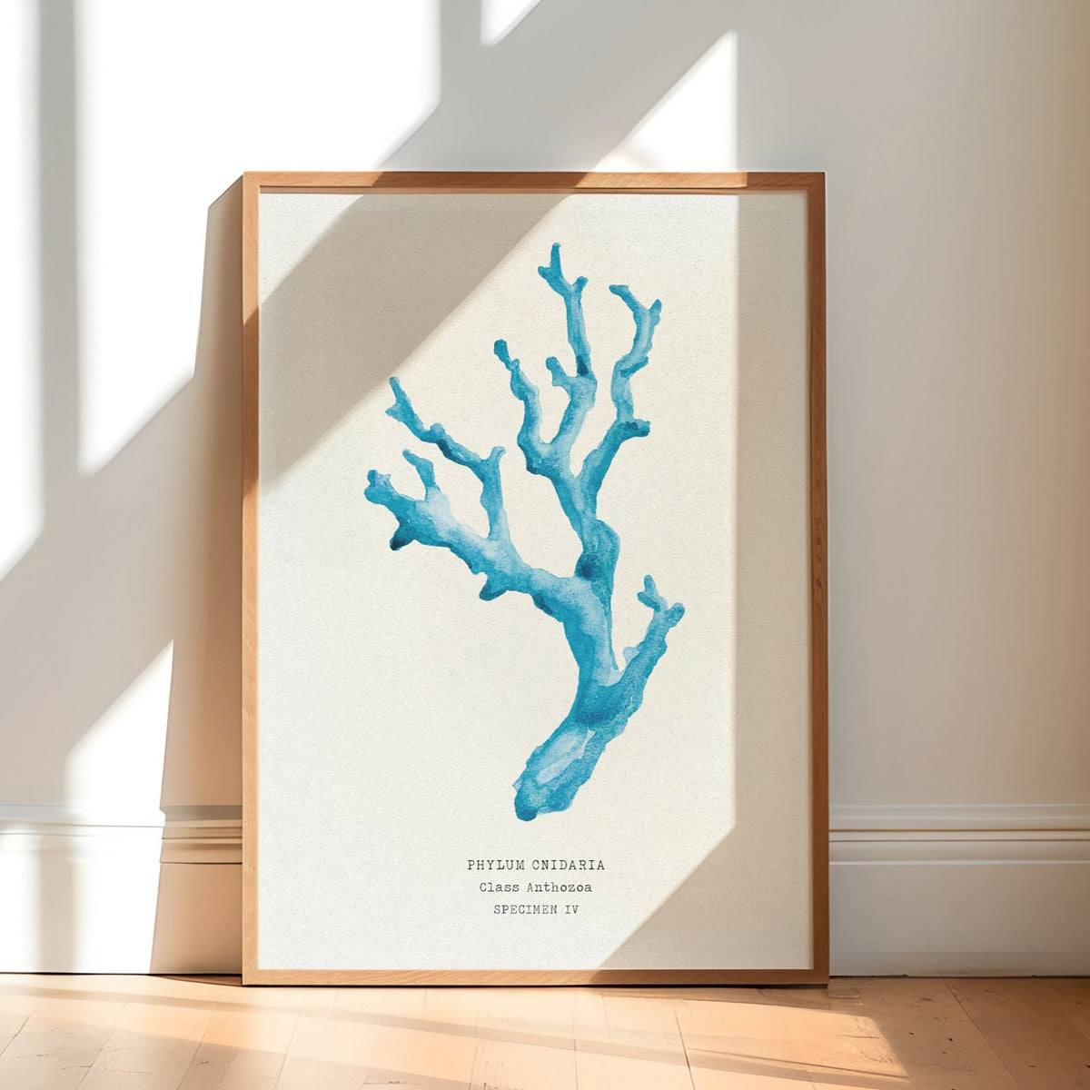 Coral Wall Art | Sea Blue Art Print | Specimen 4 - Unframed Beach House Art