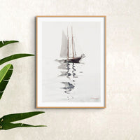 Schooner Painting | Vintage Watercolour Boat Wall Art Print - Unframed Wall Art