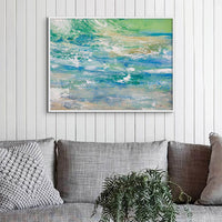 Sea Texture Painting | Sea Beach Painting Wall Art - Unframed Art Print