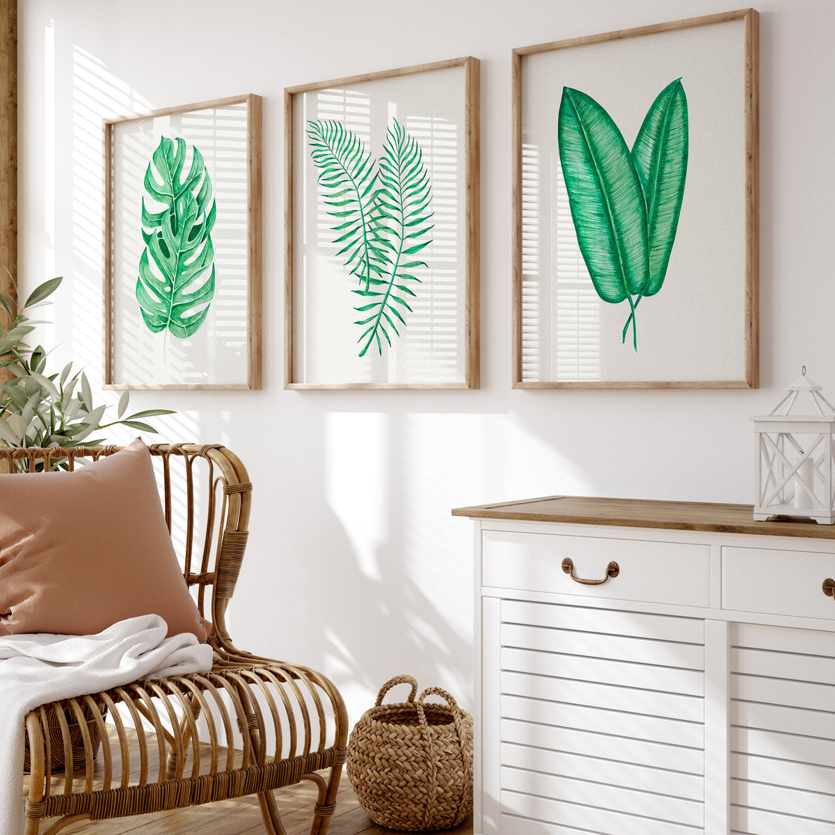 Tropical Leaf Artwork No 1 | Green Botanical Wall Art - Unframed