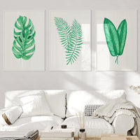 Tropical Leaf Artwork No 1 | Green Botanical Wall Art - Unframed