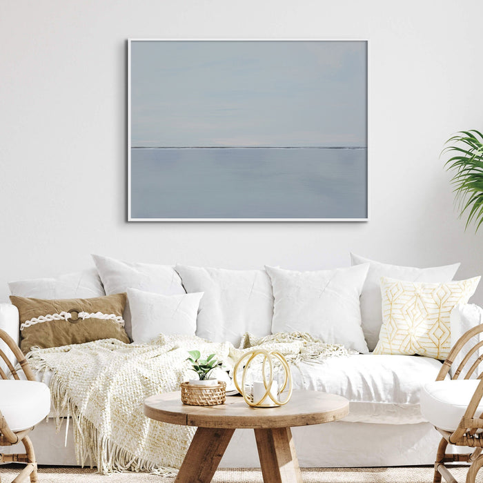 Slate Sea Painting | Modern Abstract Coastal Wall Art - Framed Canvas