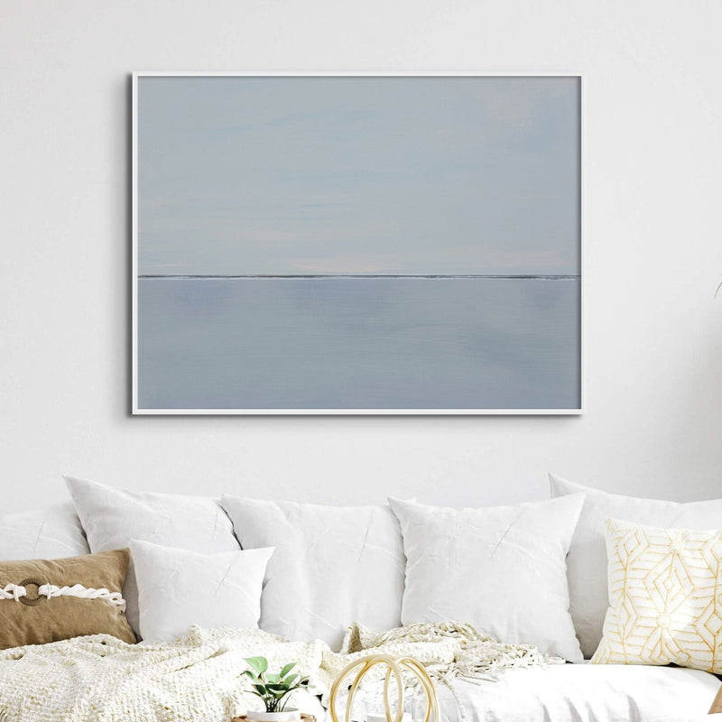 Slate Sea Painting | Modern Abstract Coastal Wall Art - Framed Canvas