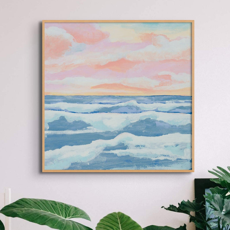 Sunrise Sea Painting | Seascape Painting - Framed Wall Art