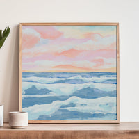 Sunrise on Sea Painting | Seascape Painting - Unframed