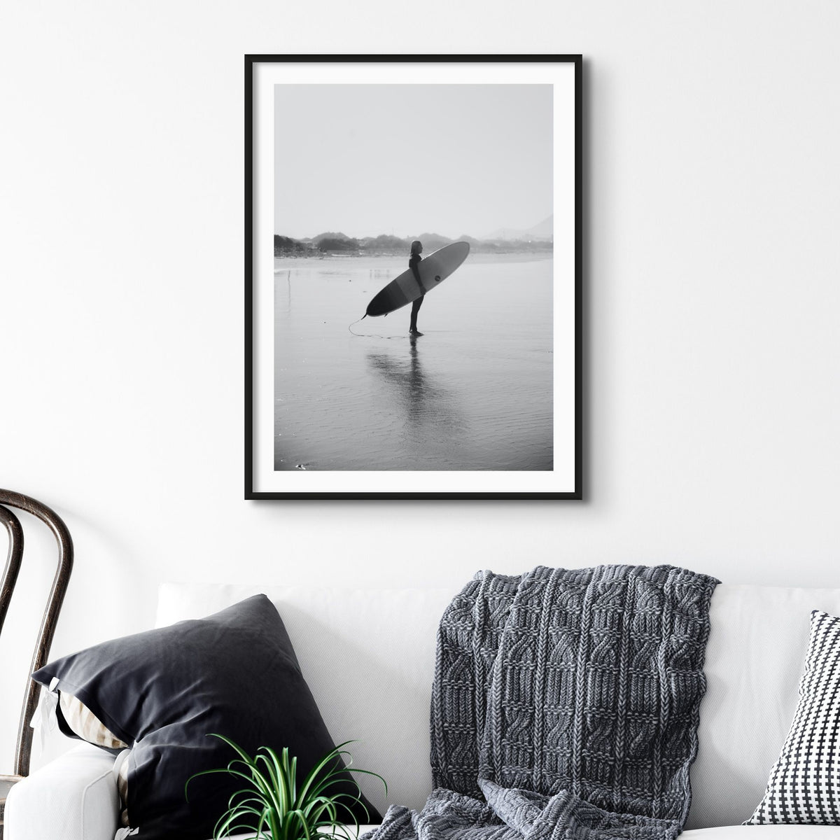 Set of Black and White Beach Photographs - Unframed Beach House Art - Vintage bird paintings