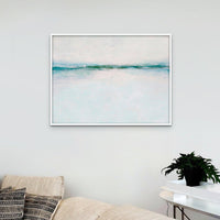 Tide Beach Art | Abstract Sea Painting - Framed Canvas