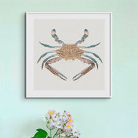 Vintage Crab Painting | Shellfish Wall Art Print - Framed