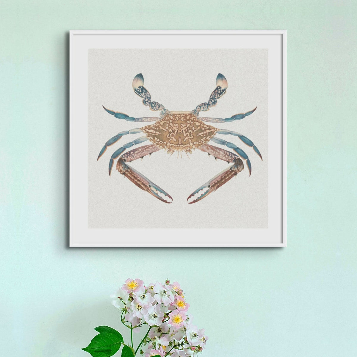 Vintage Crab Painting | Shellfish Wall Art Print - Unframed