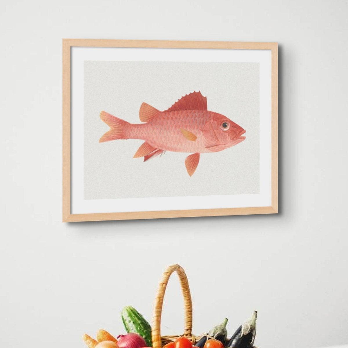 Vintage Fish Painting No. 1 | Fish Wall Art Print - Framed