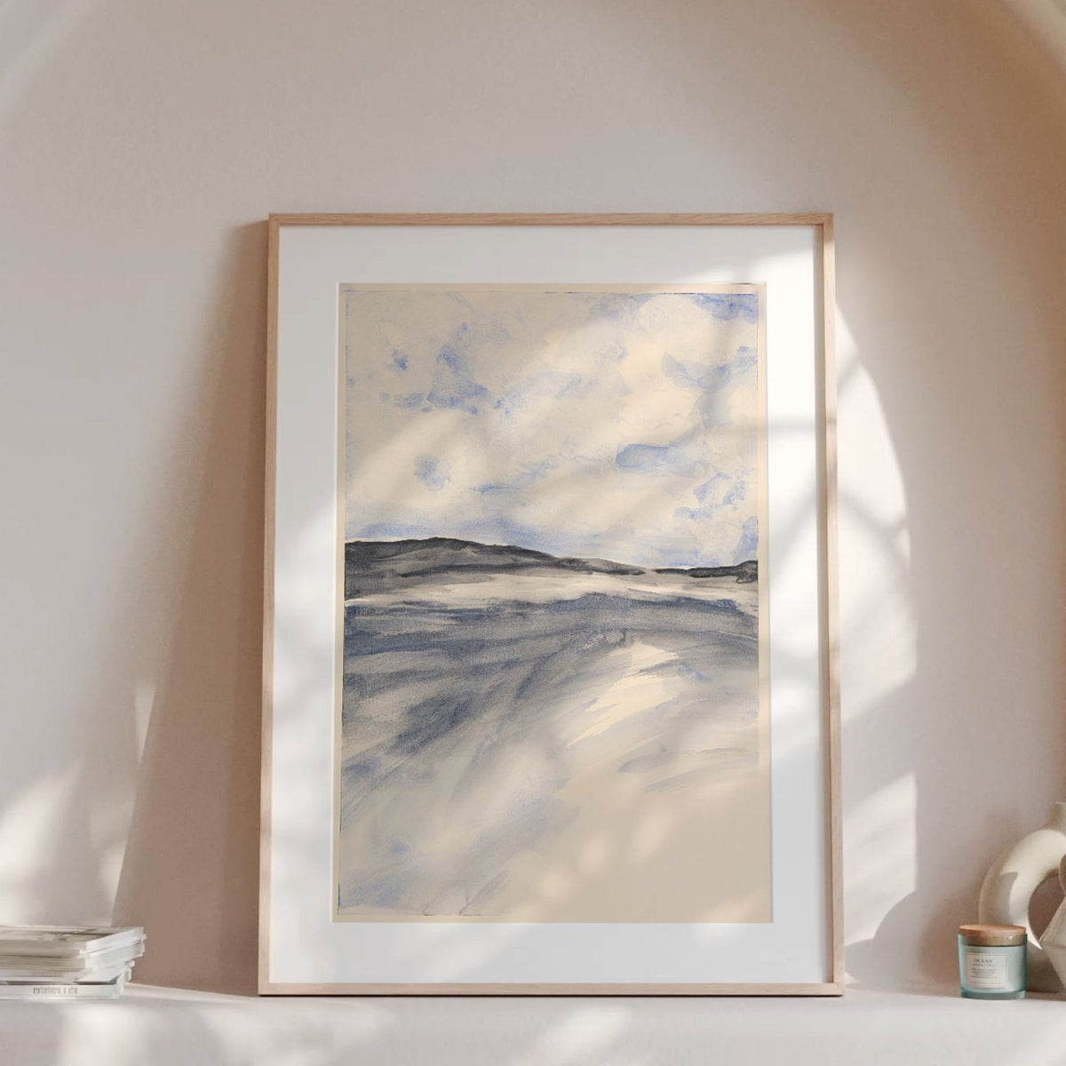 Watercolour Bay Print | Modern Coastal Art - Unframed