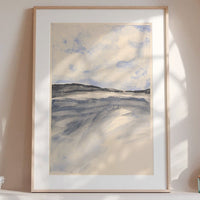 Watercolour Bay Painting | Modern Coastal Art - Framed