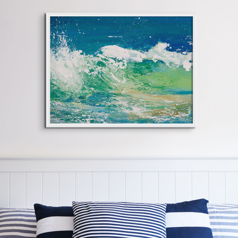 Abstract Sea Painting | Sea Beach Painting Wall Art - Framed Art Print