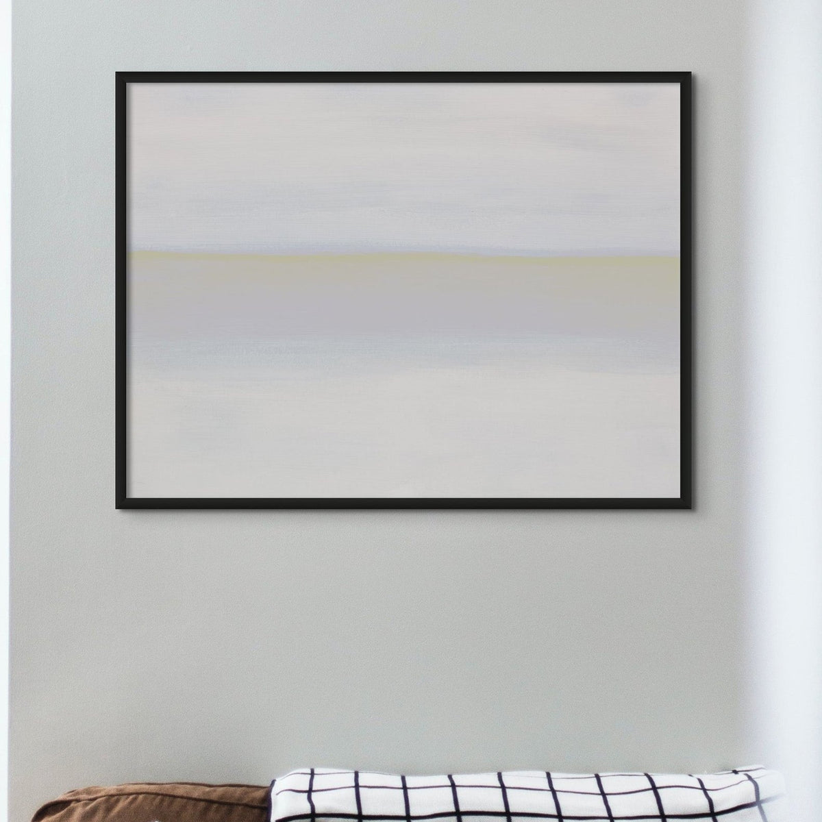 White Sea Painting | Minimal Abstract Coastal Painting - Framed Wall Art