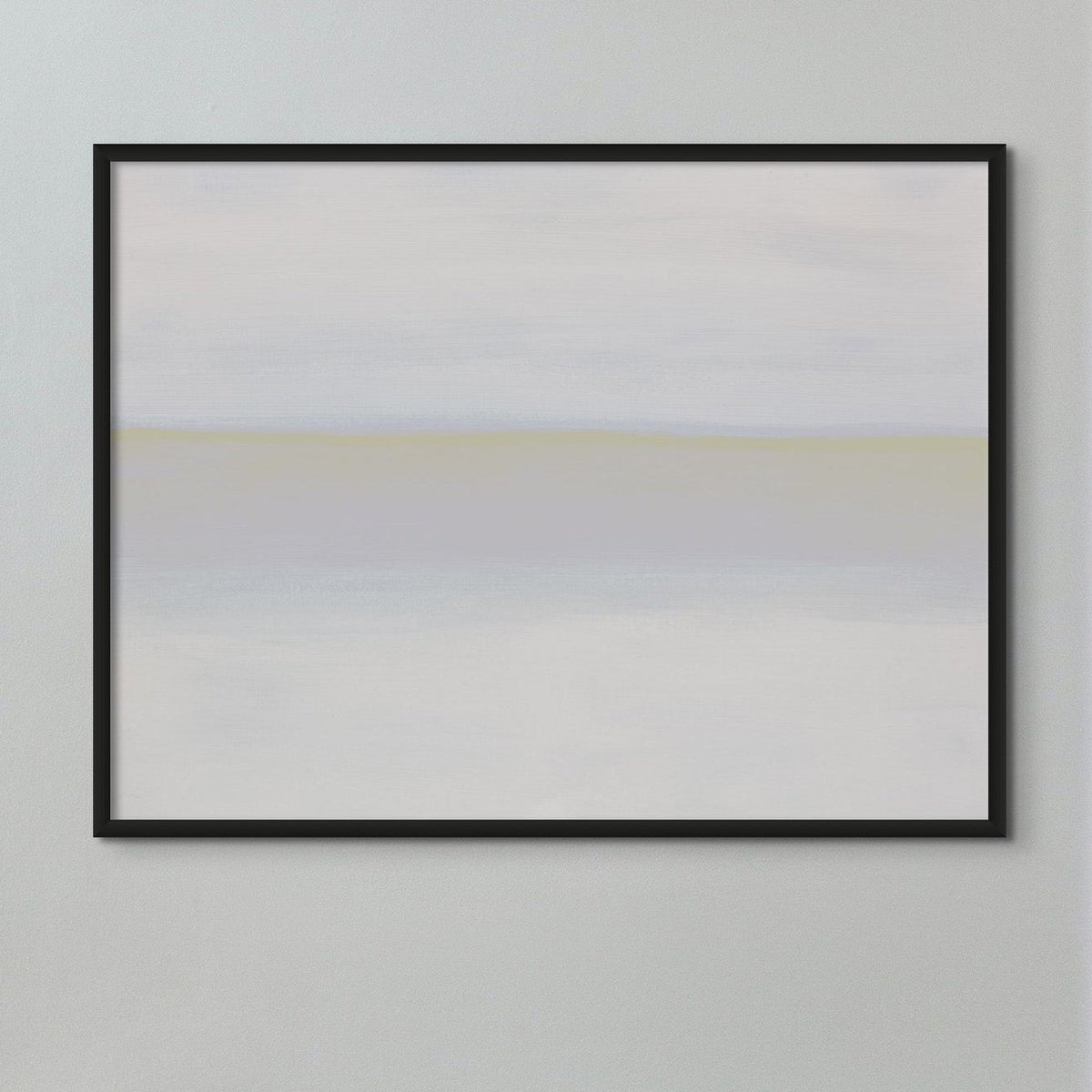 White Sea Painting | Minimal Abstract Coastal Painting Art Print - Framed Canvas