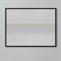 White Sea Painting | Minimal Abstract Coastal Painting Art Print - Framed Canvas