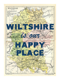 Personalised Quote on Map Print | Personalised Vintage Map Picture - Framed