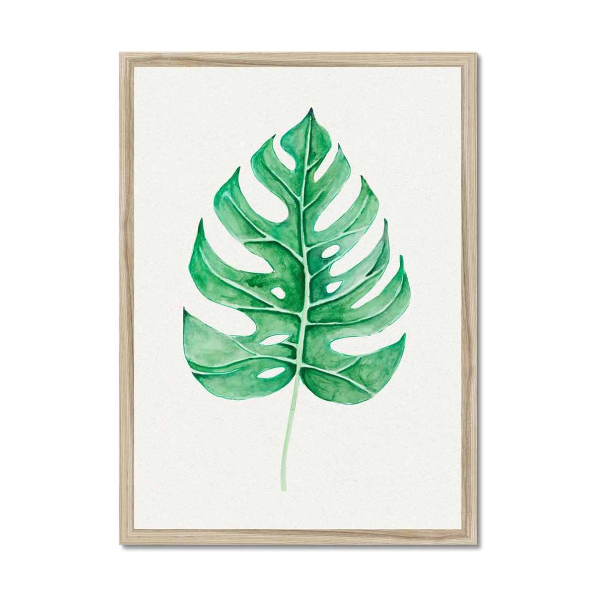 Monstera Leaf Artwork No 1 | Green Botanical Wall Art - Framed