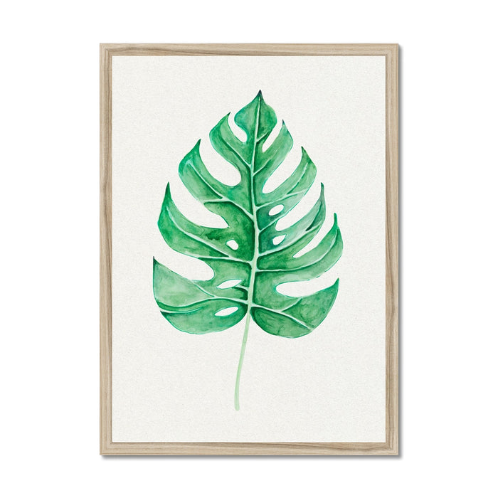 Monstera Leaf Artwork No 1 | Green Botanical Wall Art - Framed