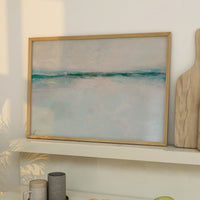 Tide Beach Painting | Aqua | Abstract Sea Painting - Unframed