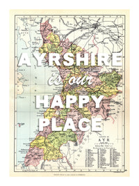 Personalised Quote on Map Print | Personalised Vintage Map Picture - Unframed