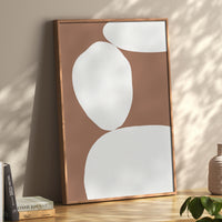 Balancing Stones Mocha No 3 - Abstract Shape Art - Unframed